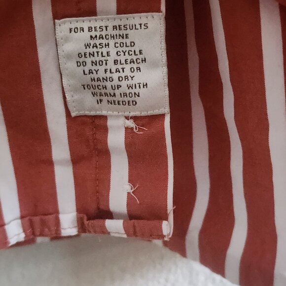 Peter Millar Mens Button Up Shirt Long Sleeve Striped Cotton Brown White Size L - Picture 5 of 8